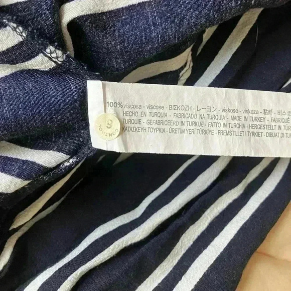 Zara Women's One Shoulder Blue & White Stripe Short Dress - Picture 10 of 10